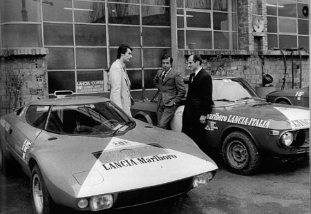 Reparto Corse Lancia: "Zwischen den Zeiten": D. Audetto - C. Fiorio - G. Tonti