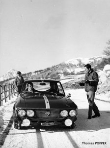 Test für die Rallye Monte Carlo 1967: Cesare Fiori mit Ove Andersson und John Davenport