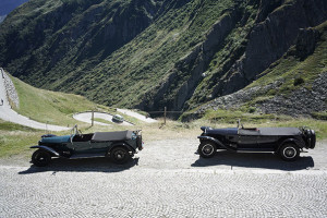 Zwei Lambdas auf der Tremola (alte Gotthardpass-Strasse)