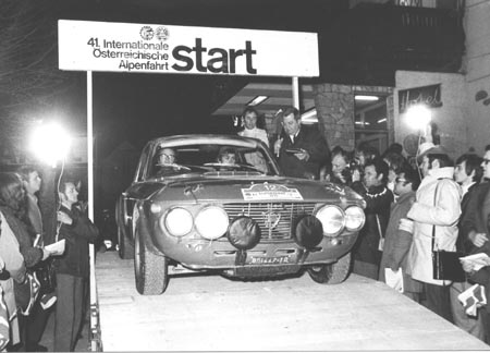 Lancia-Söldner: Simo Lampinen am Start Alpenfahrt 1970 - er blieb bis in die Stratos-Zeit (Archiv TMW Wien)