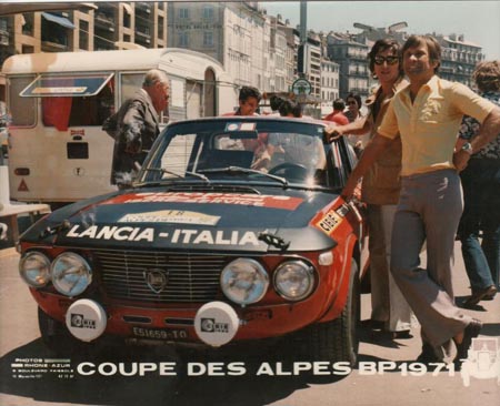 Lancia-Söldner: René Trautmann beim letzten Coupe des Alpes 1971 - 4. Platz und Pokal