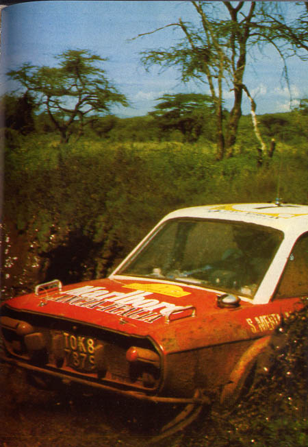 Der Comic-Held Michel Vaillant: Shekar Mehta/Mike Doughty auf dem Weg zum 11. Platz (Fotos aus Herbert Völkers "Stories aus dem Rallyesport 1974, Orac Verlag, Seite 76)