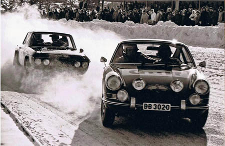 Lancia in Schweden: 1969 - Källström/Haggbom im Auspuff von Waldegaard/Helmer - Platz 6