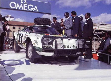 Rallye in Ostafrika: 1976 - Heile Welt für Munari/Drews auf der Startrampe in Nairobi