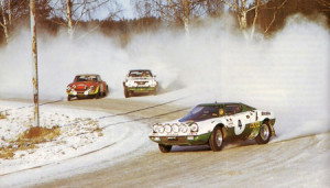 Björn Waldegǻrds 1. Start für Lancia = 1. Sieg in Schweden 1975