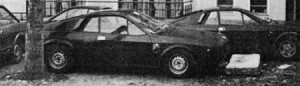 März 1973: die Basis, zwei SE029 Prototypen mit seitlichem Abarth Corse Emblem