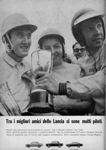 Lancia Werbung 1965: C. Maglioli - Claudine Bouchet - Leo Cella