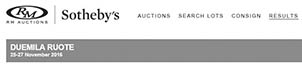 Ergebnisse Auktion RM/Sotheby – DUEMILA RUOTE November 2016