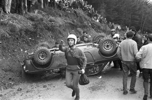 1968 RAC Rally - Elizabeth Nyström nach dem Überschlag copyright: Mcklein