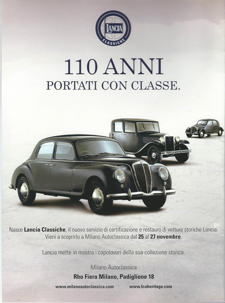 Lancia Classiche - Ankündigung für die Milano Autoclassica 2016