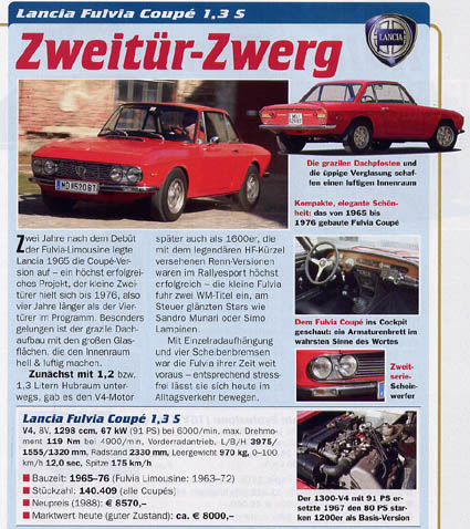 Alles Auto: Lancia Fulvia Coupè 1,3 S