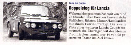 Tour de Corse: Doppelsieg für Lancia