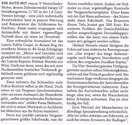 Fulvia-Berichte: Zeitungsartikel