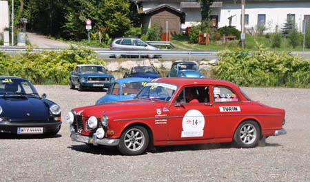 Voralpen Classic 2011: Da sind noch die Kleber von der Monte Historic drauf - Startort Turin
