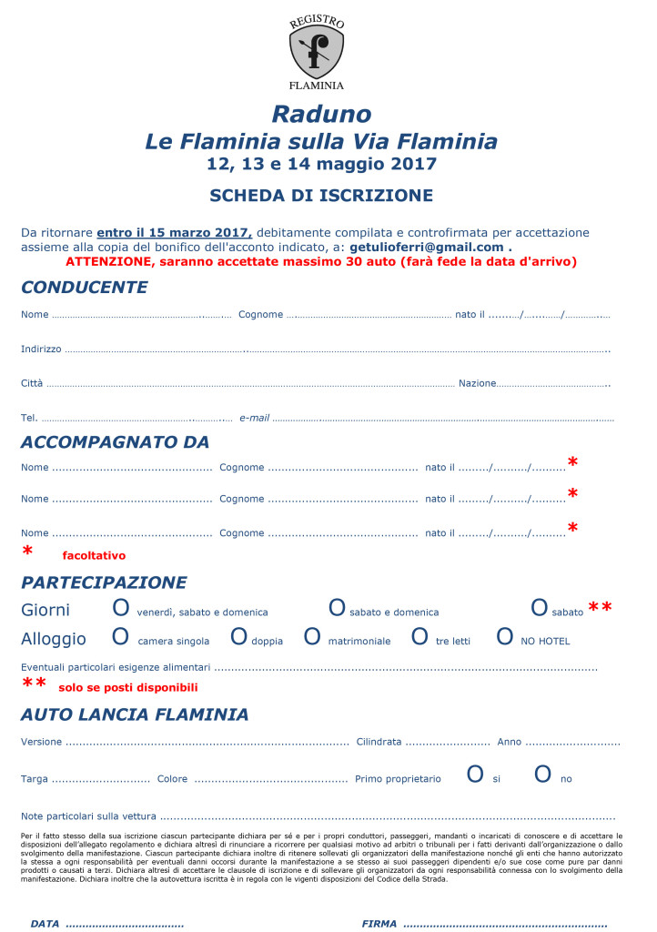 RADUNO 2017 SCHEDA ISCRIZIONE