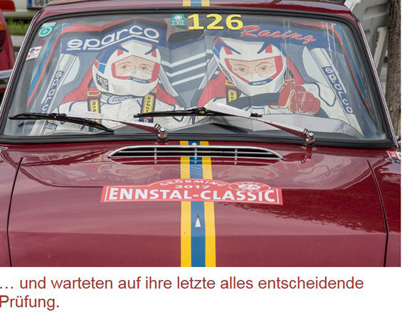 Ennstal Classic 2017 - Helmut Neverlas vielbeachteter Sonnenschutz